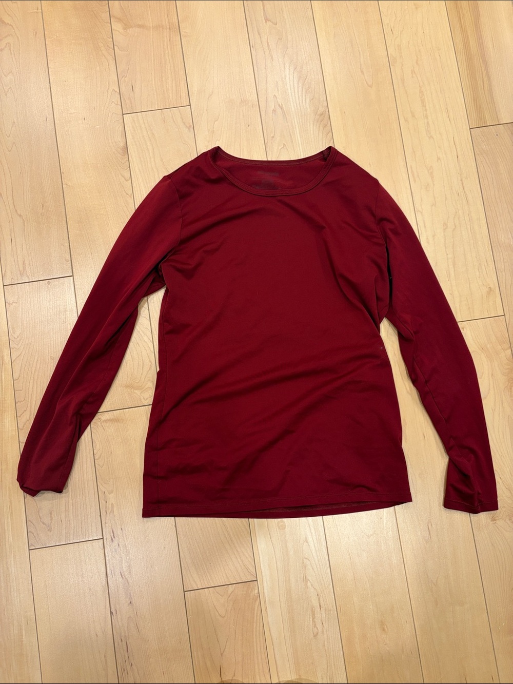 Women’s Long Sleeve Crew Neck Top - Deep Wine
